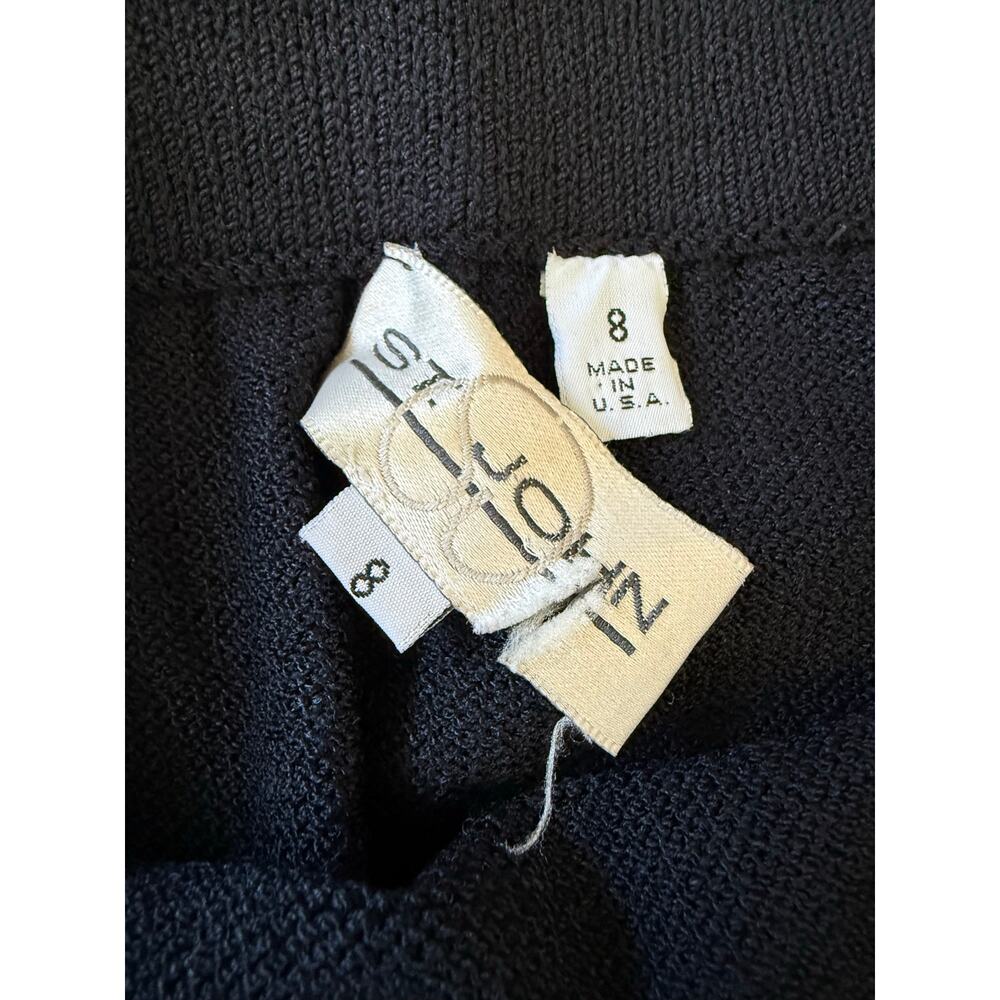 St. John Knit Pull On Skirt Black Sz 8 High Rise Contour Business Career Formal - Picture 5 of 6